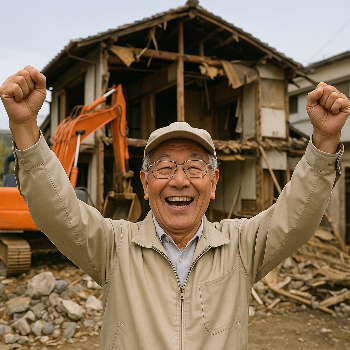 空き家解体幸福老人